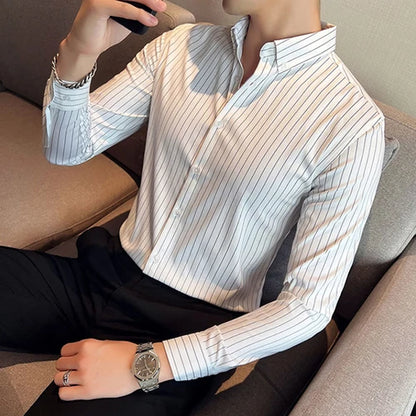 Silky Striped Dress Shirt