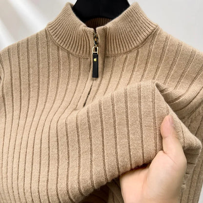 Ribbed Knit Quarter-Zip