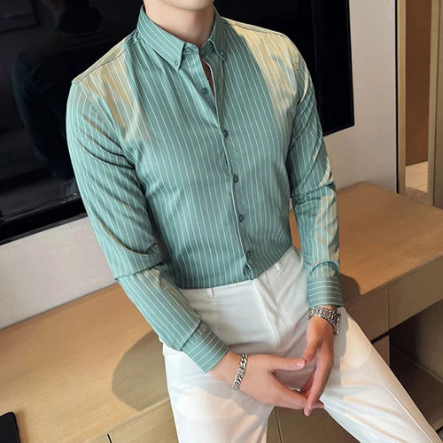 Silky Striped Dress Shirt