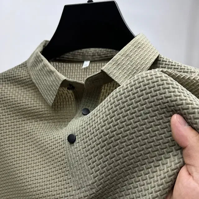 Silk Knit Polo Shirt