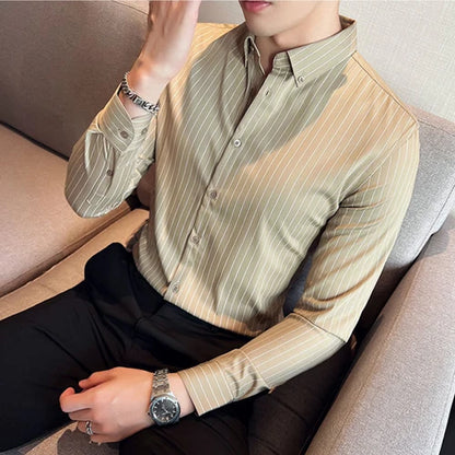 Silky Striped Dress Shirt