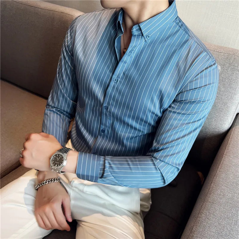 Silky Striped Dress Shirt