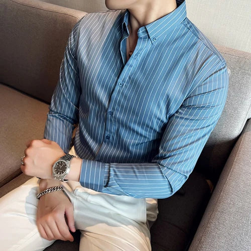 Silky Striped Dress Shirt