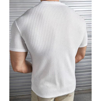 Waffle Knit Casual Polo