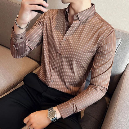 Silky Striped Dress Shirt