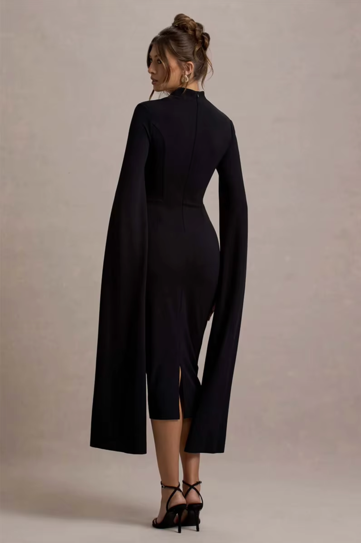 Cape-Sleeved Statement Dress