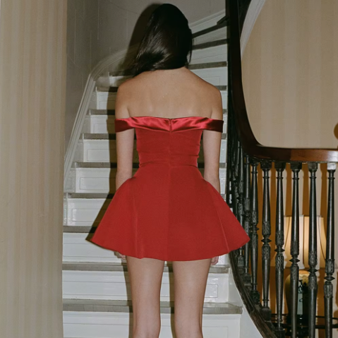 Scarlet Satin Mini Dress