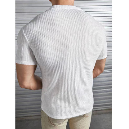 Waffle Knit Casual Polo